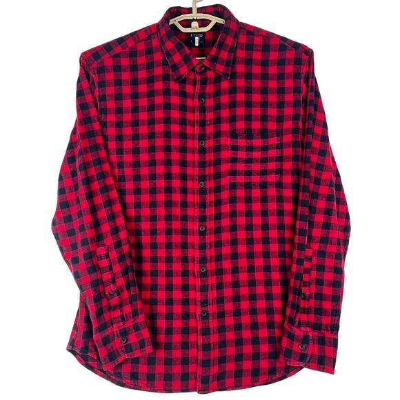 J.Crew Other - J.Crew Flannel Shirt Mens L Red Black Buffalo Check Classic Fit Cotton Pocket